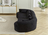 Curved Sectional Sofa, 106.3-inch Oversized Modern Bone-Free Cloud Sofa with 6 Pillows Luxury W3505P355584