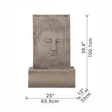 ZNTS 25x13x39" High Sandstone Buddha Fountain, Indoor Outdoor Water Fountain with Light W2078124545