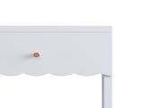 Modern Nightstand with Drawer and Open Shelf,Scalloped Edge Bedside Table for Bedroom, Cute 09977389