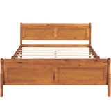 Queen Size Wood Platform Bed with Headboard and Wooden Slat Support WF289142AAL
