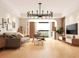 24-Light Black Gold Chandelier, 37.63" Modern Farmhouse Chandelier for Dining Room Over Table, Large 12853131