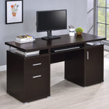 Computer Desk with 2 Drawers and Cabinet in Cappuccino B016P162591