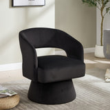 Swivel Barrel Chair, Velvet Accent Armchair 360 Degree Swivel Club Chair for Living Room Bedroom W3244P315821