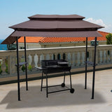 ZNTS 8x4ft Grill Gazebo,metal gazebo with Soft Top Canopy and Steel Frame with hook and Bar W65642412