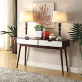 Espresso and White 2-drawer Sofa Table B062P181380