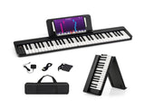 Foldable 61-Key Full-Size Digital Piano, 90.1717.785.08 cm Wireless MIDI Keyboard with 1750mAh 95661803