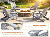 Gray Weatherproof HDPE Outdoor Adirondack Chair, 330LBS Capacity Ergonomic Patio Lounge Chair with 96564921
