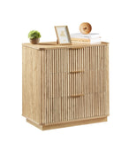3 Drawers Drasser, 27.6'' Wide Modern Chest of Drawers Curved wave Design,Nightstand,Wood Drawer W1820P335659