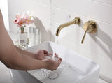 Wall Mounted Bathroom Sink Single Lever Handle Faucet with Pop-Up Drain 37879379
