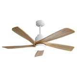 ZNTS 52 Inch Indoor Ceiling Fan With Dimmable LED Light 5 Solid Wood Blades Remote Control Reversible DC W882P146360