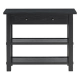 ZNTS TREXM Retro Console Table with Drawer and Two Sturdy Shelves for Entryway, Living Room N715P195561B