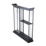 26x5.1x28.3" Black Floating Wine Bar Shelf with Glass Holder and Display Shelves W2078P223144