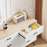 ZNTS 6 Drawer Dresser for Bedroom with Deep Drawers, Wood & Chest of Drawers, Modern White Long 77098686