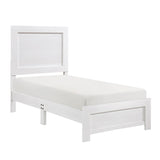 White Finish Twin Size Panel Bed Wooden Bedroom Furniture 1pc, Bed in a Box B011P248600