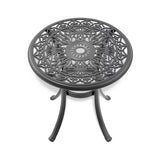 26.77-inch Cast Aluminum Patio Dining Table With Black Frame and Umbrella Hole W1710P220606