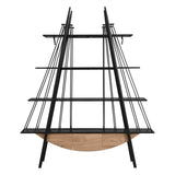 Sailboat-Inspired Bookshelf, 70.87 inch Industrial 4-Tier Open Storage Shelf with Drawer, Wooden & W2317P253500