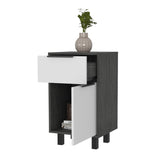 Kaia Z Nightstand , End Table, Side Table One Drawer, One Cabinet, Four Legs, Superior Top -Smokey B07092090