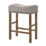 Tan and Weathered Oak Counter Height Stools B062P189245