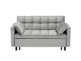 Modern Velvet Loveseat Futon Sofa Couch Pullout Bed, Small Love Seat Lounge Sofa w/Reclining 11183892