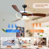 ZNTS 52 "3 solid wood leaf ceiling fan lights W2878P254289