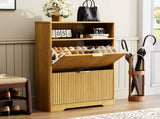 Shoe Cabinet Storage for Entryway Hidden Shoes Storage Cabinet with 2 Flip Drawers, Tall Free 93842806