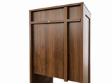Tall Narrow Storage Cabinet, Wooden Freestanding Bookshelf with Doors & drawer, Slim Display W331P515578