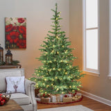 5ft Pre-Lit Christmas Tree with 200 Warm White LED Lights, 403 PEPVC Tips, Realistic Layered Look, 62334773
