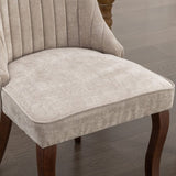 Rayon Cloth Flocking Linen Dining Chairs Channel Kitchen Dinner Chair Comfy Fabric Upholstered W1143P151492