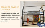 Metal Twin over Twin Bunk Bed/ Heavy-duty Sturdy Metal/ Noise Reduced/ Safety Guardrail/No Box W1935P330797