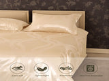 2-PC luxury satin microfiber bedding set, double-sided jacquard pattern, machine washable, OKO-100 90858209