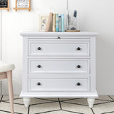 U_STYLE 3-Drawer Storage Wood Cabinet, End Table with Pull out Tray WF319367AAK