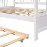Full Size Daybed Wood Bed with Twin Size Trundle,White WF295131AAK