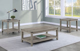 Rustic Gray Brown 3-Piece Cocktail Set Wooden Table Top Rectangular Coffee Table and Two Matching B011P244325
