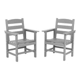 ZNTS Set of 2 HDPE Patio & Garden Dining Chairs, Outdoor Chairs, Porch Chairs, Weather Resistant, Grey W2681P254227