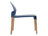 Summer - 4-Pack Grey Blue Chairs Red Oak Wood Legs & PP Seat, Indoor Dining & Living Room W3450P322868