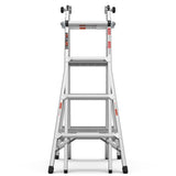 17ft Multi-Position Foldable Aluminum Ladder, A-Frame and Straight Ladder, ANSI 250lbs W2529P193468