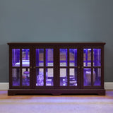 LED Curio Display Cabinet Antique Display Cabinet with Glass Doors Adjustable Shelves for W2275P231691