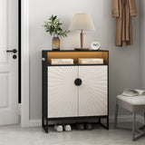5-Tier Shoe Storage Cabinet, Wooden Shoe Cabinet with Doors Modern Shoe Organizer with Open Shelves W1321P151573