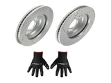 Front Drilled & Slotted Brake Rotor Set fit for Chevrolet Express 1500 2009-2014 03077004