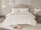 2 Piece Cotton Chenille Comforter Set Off-White Twin/Twin XL B03597155