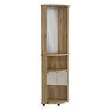Bar-coffee corner cabinet storage 74" H, with rounded front design, 2 central shelves, 1 glass B097133106