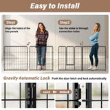 ZNTS Dog Playpen Indoor Outdoor, 32" Height 8 Panels Fence with Anti-Rust Coating, Metal Heavy Portable W1134142985