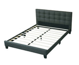 Modern 1pc Full Size Bed Charcoal Polyfiber Tufted Headboard Platform Bedframe Bedroom Furniture B011P243662