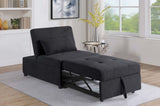 Contemporary Black Color Sleeper Sofa Chair Pillow Plush Tufted Seat 1pc Convertible Sofa Sherpa B011P367881