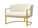 Modern Accent Chair Cozy Armchair Upholstered Reading Chair with Gold Metal Frame Living Room, N763P360688A