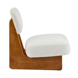 Modern Beige Lounge Chair with Polyester Upholstery, Sturdy Wood Base With Natural N767P241702N