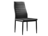 6pcs Elegant Assembled Stripping Texture High Backrest Dining Chairs Black 70972239