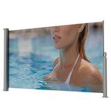 71"x138" Retractable Side Awning, Semi-transparent with UV printing,UPF50, Ideal for blocking W2205P305890