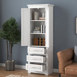 ZNTS Tall Storage Cabinet with Three Drawers for Bathroom/Office, White WF299282AAK