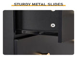 Black particleboard with a textured melamine finish, 66*40*91cm, 32 drawer cabinet, matte gold 54386504